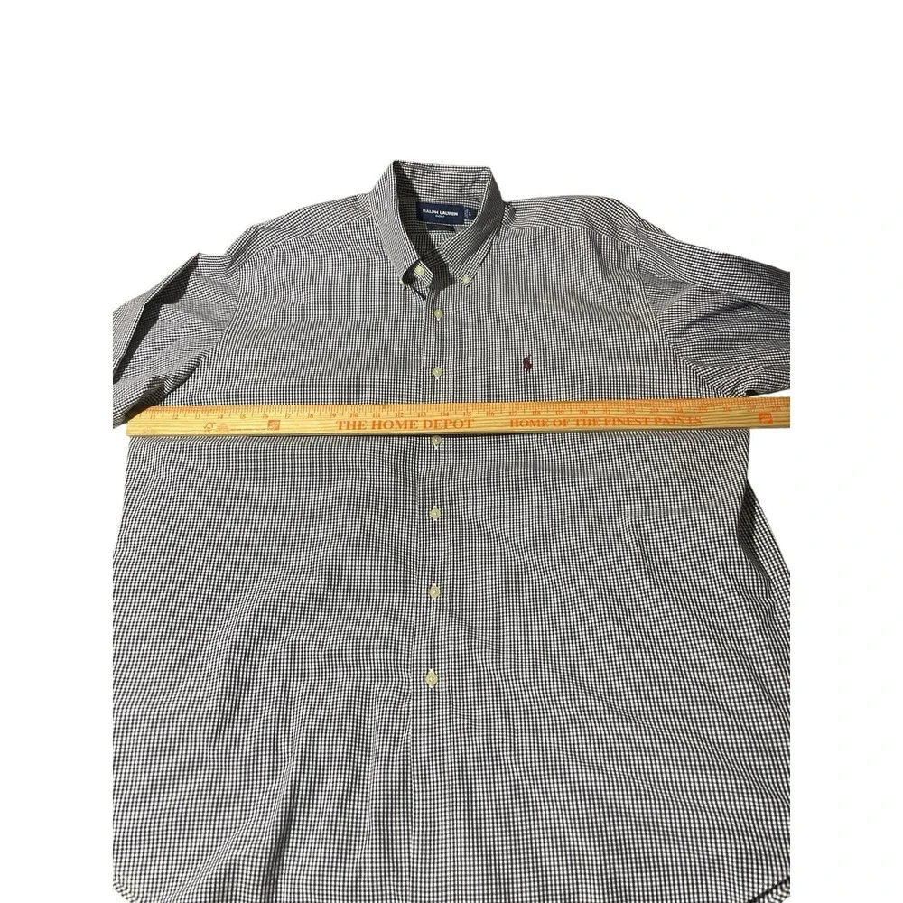 Ralph Lauren Golf Men's Tilden Shirt Large Black Checkered Long Sleeve Pony Logo